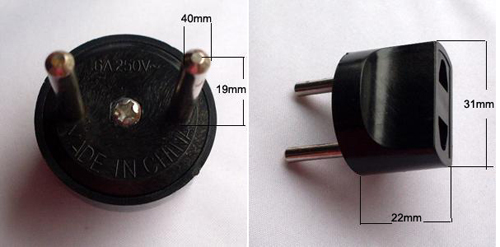 Syria iron two pin  black 4.0mm bakelite plug