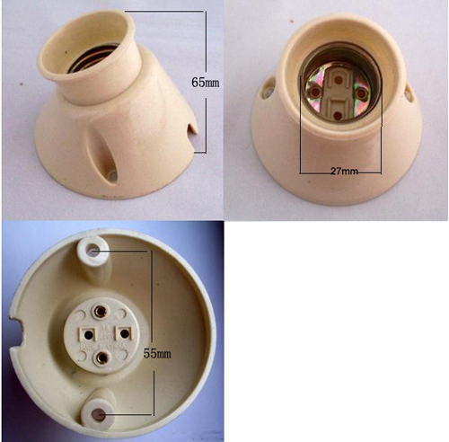 Syria E27 ivory bakelite lamp holders 