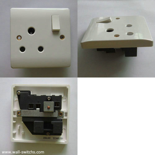 one gang 15A switched shuttered  socket