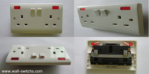 13A 2G switched  shuttered socket(plug socket) with neon