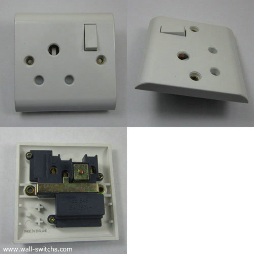 1G 15A switched  shuttered socket
