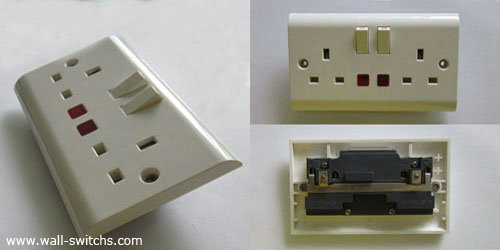 2G 13A switched  shuttered socket with neon