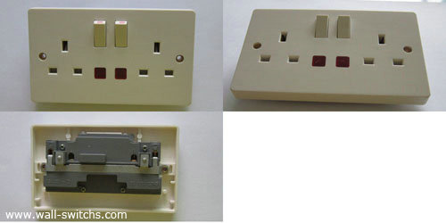 double 13A switched shutterred  socket
