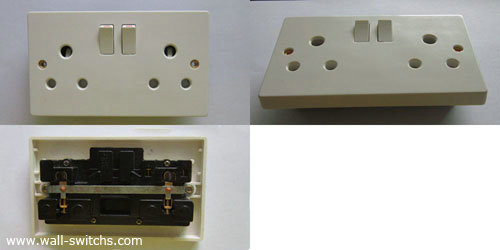 double 15A switched  shutterred socket
