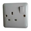 one gang 3pin switched socket with neon