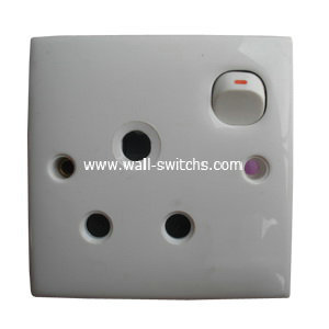 15A-3pin shuttered   socket+switch