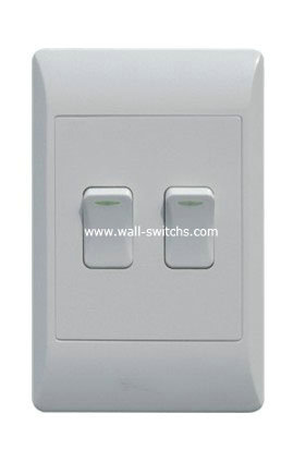2 GANG 1 WAY switch South Africa standard switch wall switch white vertical face PC cover