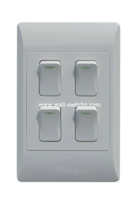 4G 1 WAY south Africa switch wall switch white vertical face PC cover made in China