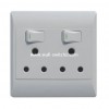 double 16A switched socket with neon household switch wall switch made in China white PC cover