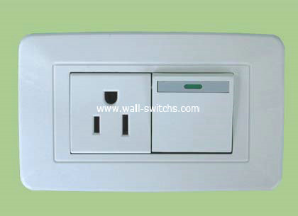 15A-3pin socket+switch