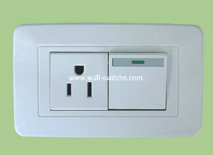 15A-3pin socket+switch 