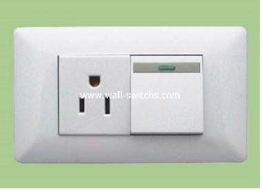 15A socket+switch