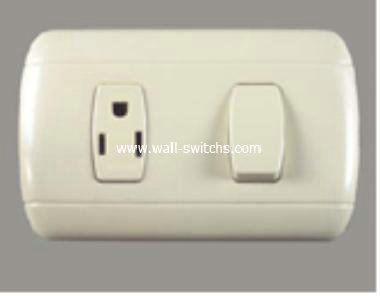 15A socket+switch