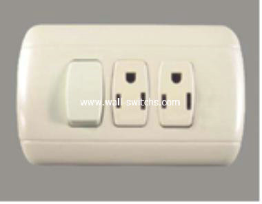 double 15A socket+switch