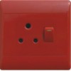 16A SWITCHED SOCKET with neon made in China PC cover household switch red face