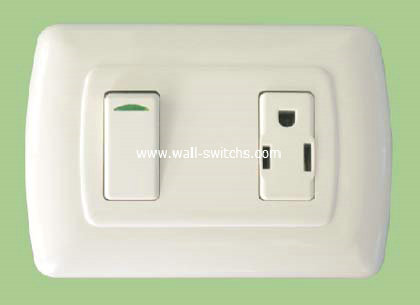 15A socket+switch with neon