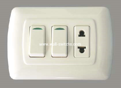 15A socket+double switch(W/N)