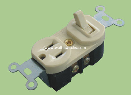 one gang two way/three way toggle switch+socket