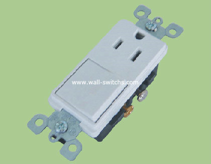  South American 10A/125V standard one gang switch +GRD socket