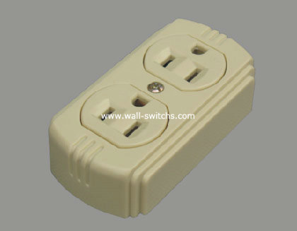 South American two gang grounding ivory panel