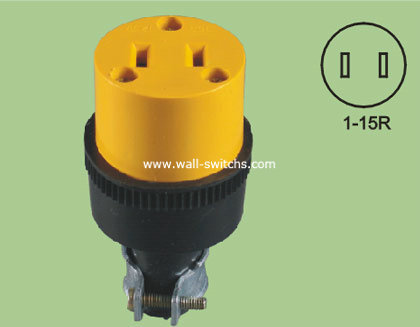 south American 15A/125V grounding receptacles yellow 