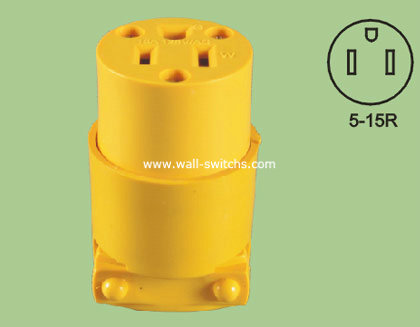 south American 15A/125V yellow 3pin receptacles