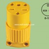 V61 south American 15A/125V yellow 3pin outlet copper condution made in wenzhou China export to Thailand