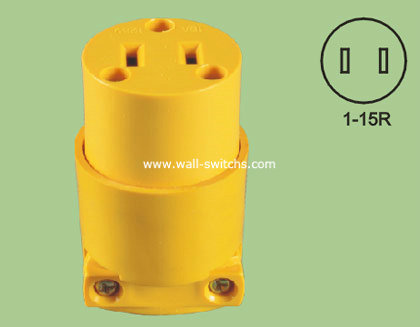 south American 15A/125V power outlet yellow plate plug