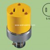 V64 south American 15A/125V electrical socket outlets yellow 3pin copper conduction export to Costa Rica 