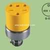 V65 south American 15A/125V yellow 3pin power outlet copper  conduction export to Salvador