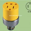 V66 south American 15A/125V yellow 3pin plug copper conduction made for Bolivia