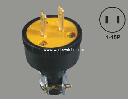V67 south American 15A/125V standard yellow two wire rubber plug copper condution for Bolivia