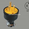 V68 South America American 15A/125V plug yellow  rubber GRD plug copper parts conductive wenzhou China export Bolivia