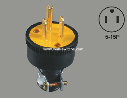 V68 South America American 15A/125V plug yellow rubber GRD plug copper parts conductive wenzhou China export Bolivia