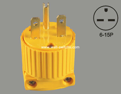 V70 South America plug yellow grounding nylon plug copper parts conductive wenzhou China export Bolivia