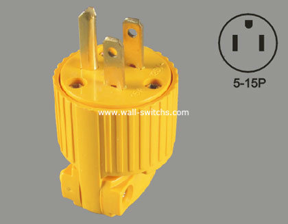 V71 American 15A/125V plug yellow grounding plug copper parts conductive wenzhou China export Haiti