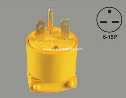 V73 South America American 15A/125V plug yellow grounding nylon plug copper parts conductive wenzhou China export Nicaragua