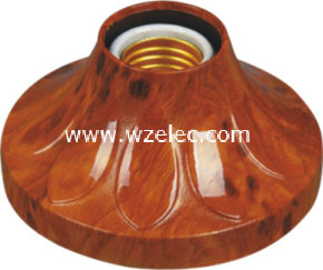 602M:Vietnam wood 4.5 inch（PP/ABS cover+iron/copper contact+alluminium ring ceramics core)E27lamp holder/light socket made in china