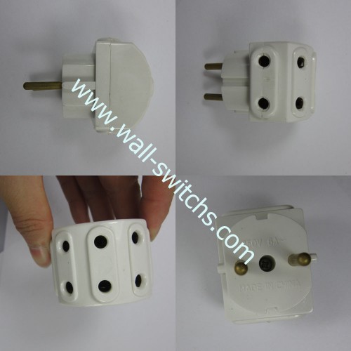 J000408 ABS cover European adapter 3sockets for egypt made in china