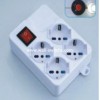J411:3G1.0MM2*1.5M 16A extension socket with overload PP 4 gang Chile style switch