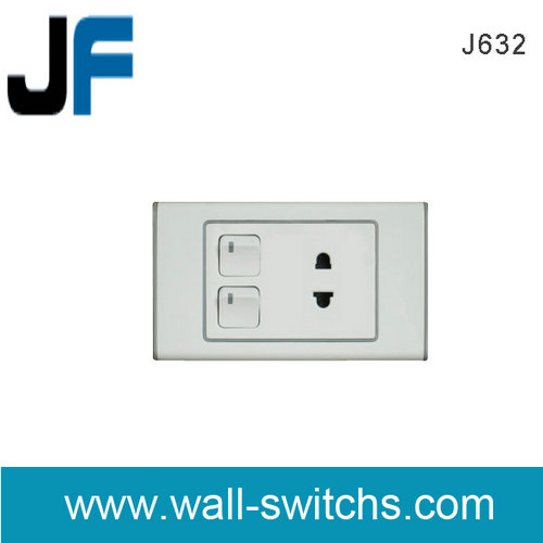J632  2 gang switch with 2 pin socket