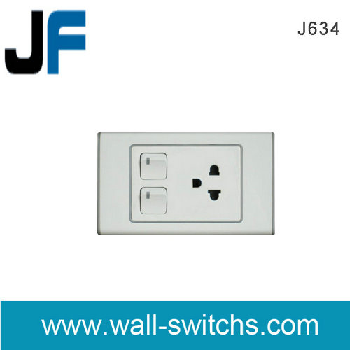 J634 two gang switch witch 3pin socket Cambodia