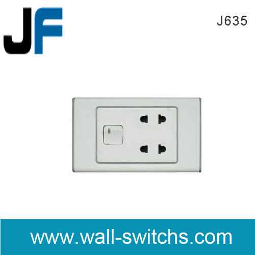 J635 1 gang switch with double 2 pin socket