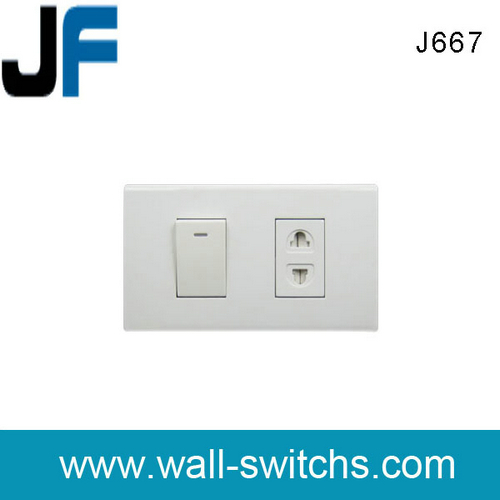 J667  1 gang + 2 pin socket