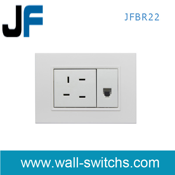 JFBR22 RJ-11+Telebras socket wall mounted socket