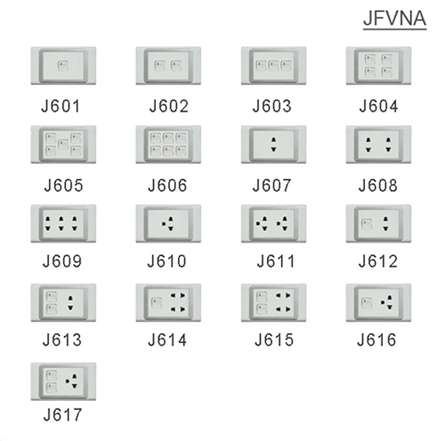 JFVNA series: wall switch and socket export to Vietnam