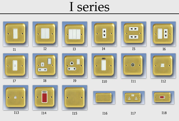 I series :British standard wall switches and sockets made in China 