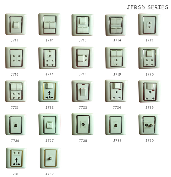 JFBSD series: British standard wall switches and sockets made in China