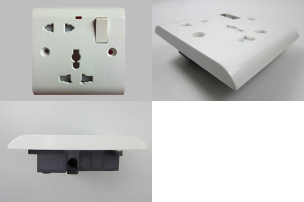 C28 5pin multi-function switched socket with neon