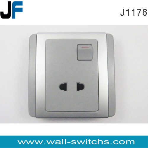 J1176 2pin socket+switch Jordan PC electric wall switch socket